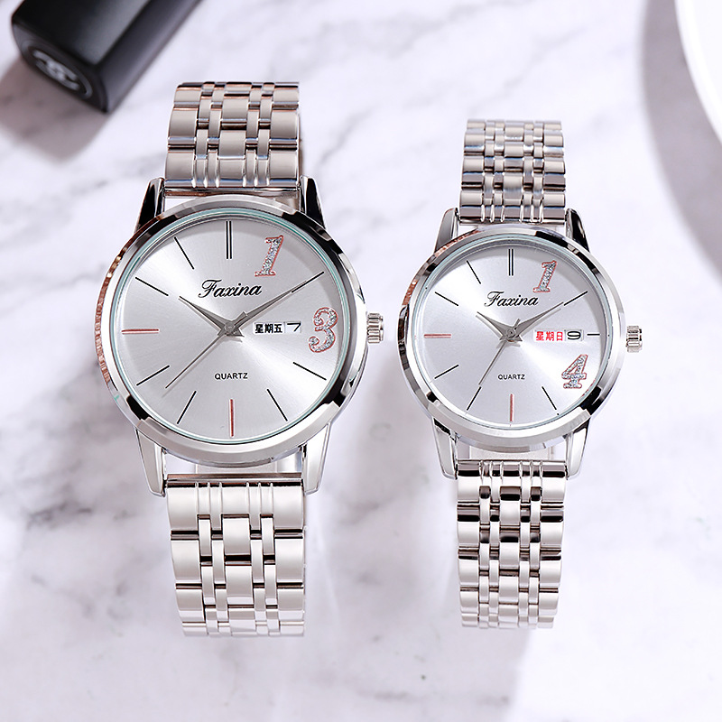 Fasina Lifetime New Couple 1314 Lover’s Life Fashionable Waterproof Quartz Watch Steel Band Women’s Watch zybercart.com