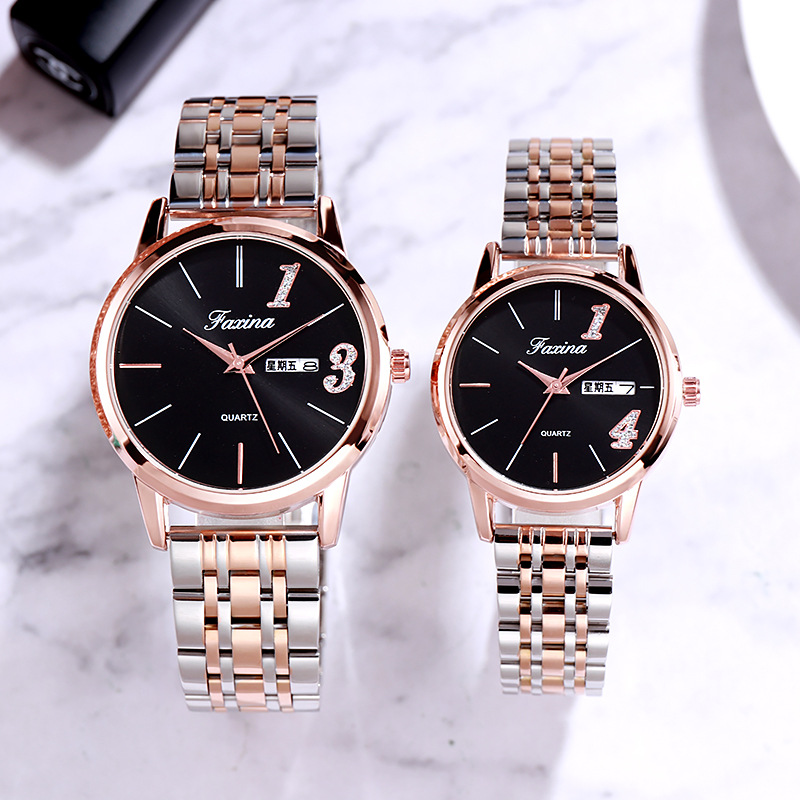 Fasina Lifetime New Couple 1314 Lover’s Life Fashionable Waterproof Quartz Watch Steel Band Women’s Watch zybercart.com