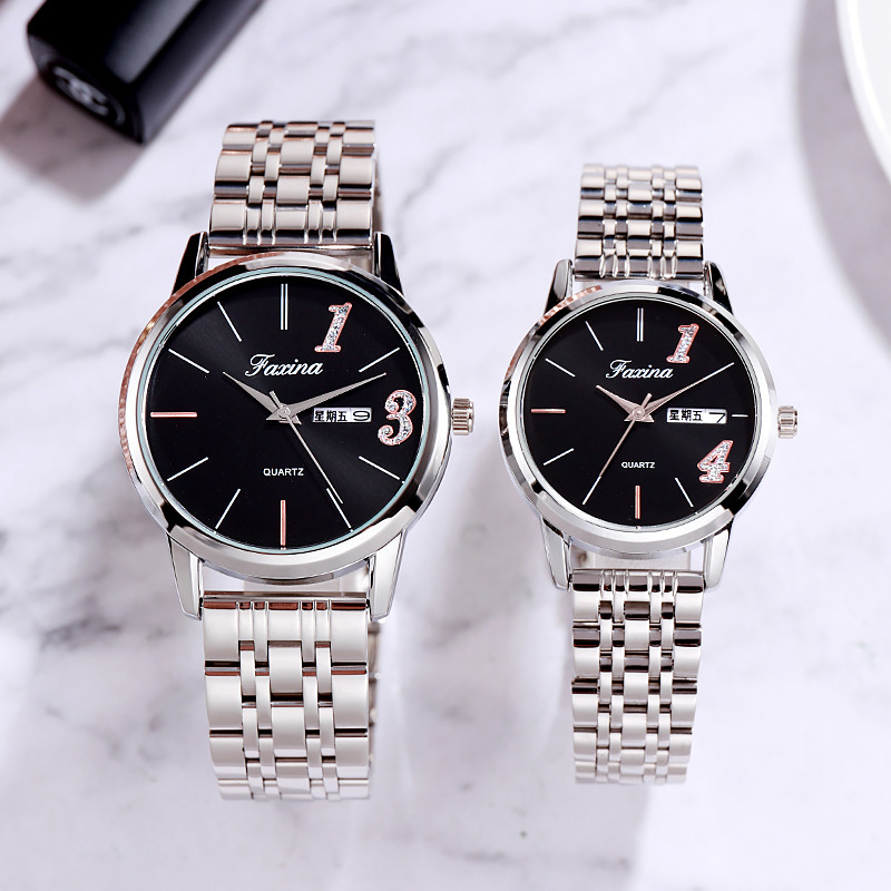 Fasina Lifetime New Couple 1314 Lover’s Life Fashionable Waterproof Quartz Watch Steel Band Women’s Watch zybercart.com