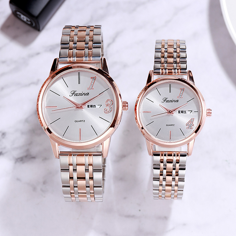 Fasina Lifetime New Couple 1314 Lover’s Life Fashionable Waterproof Quartz Watch Steel Band Women’s Watch zybercart.com