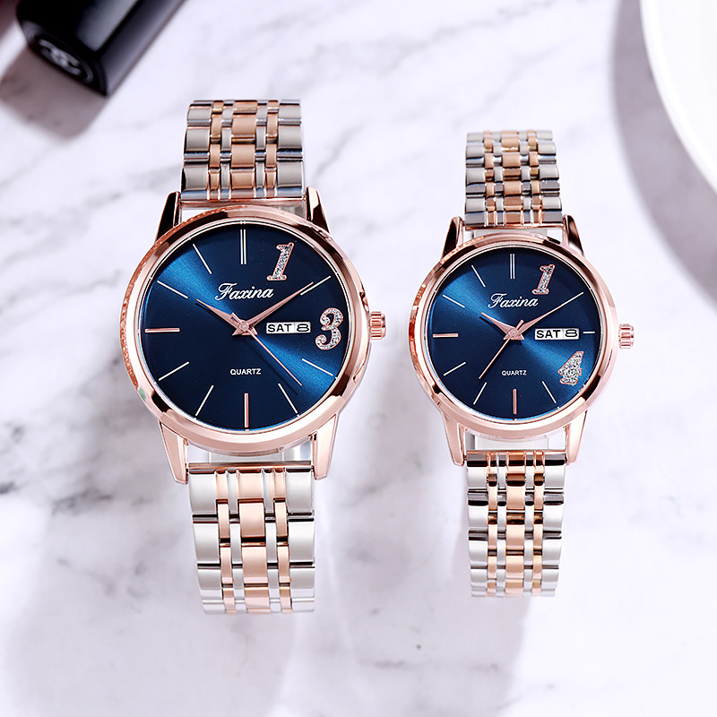 Fasina Lifetime New Couple 1314 Lover’s Life Fashionable Waterproof Quartz Watch Steel Band Women’s Watch zybercart.com