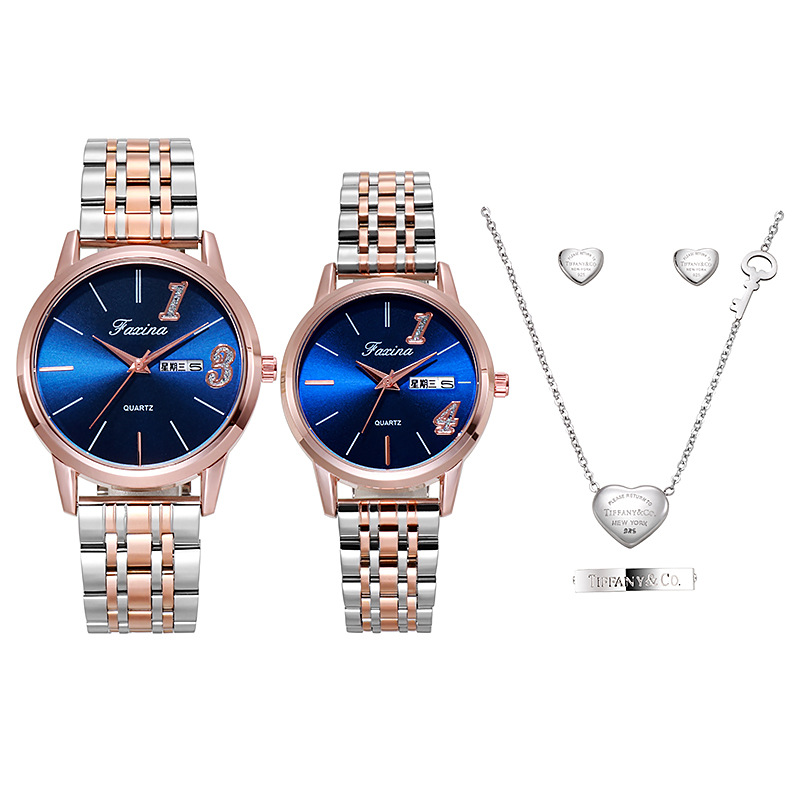 Fasina Lifetime New Couple 1314 Lover’s Life Fashionable Waterproof Quartz Watch Steel Band Women’s Watch zybercart.com