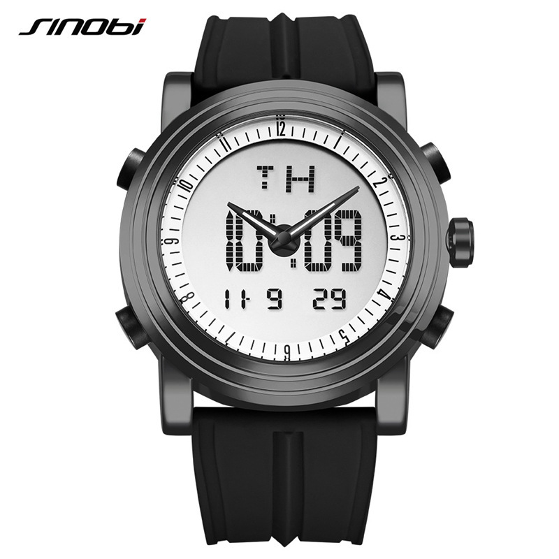 Sinobi Men’s Watch Men’s Double Luminous Cool Creative Sports Silicone Watch Electronic Watch Cross-border S9368 zybercart.com