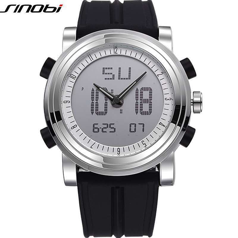 Sinobi Men’s Watch Men’s Double Luminous Cool Creative Sports Silicone Watch Electronic Watch Cross-border S9368 zybercart.com