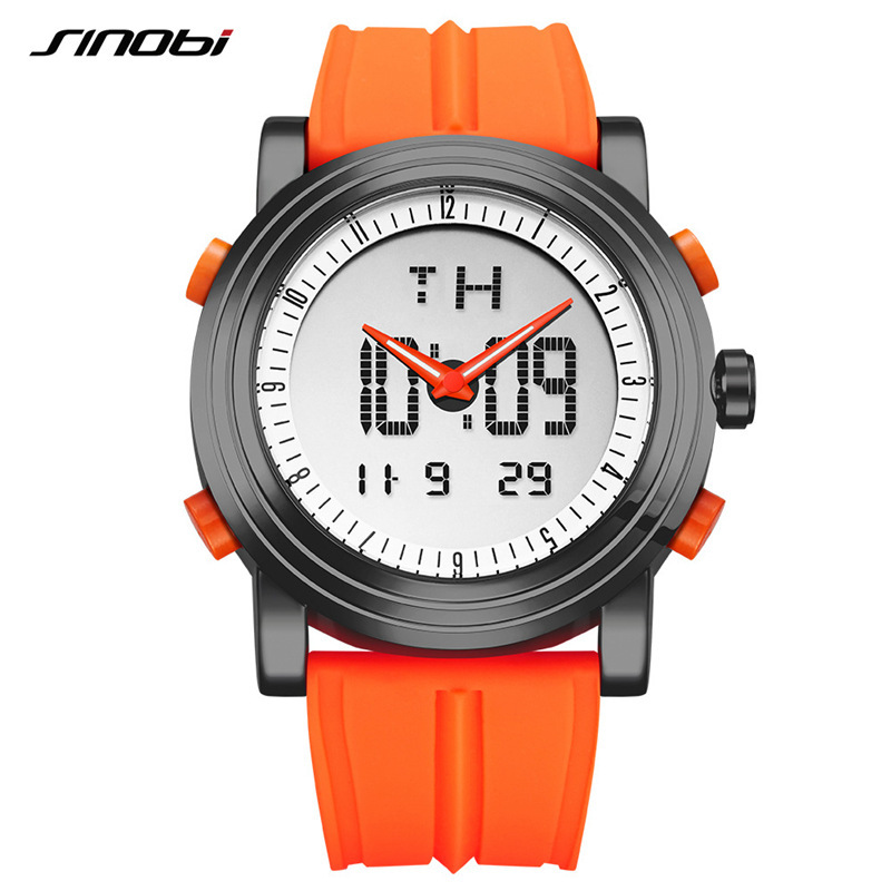 Sinobi Men’s Watch Men’s Double Luminous Cool Creative Sports Silicone Watch Electronic Watch Cross-border S9368 zybercart.com