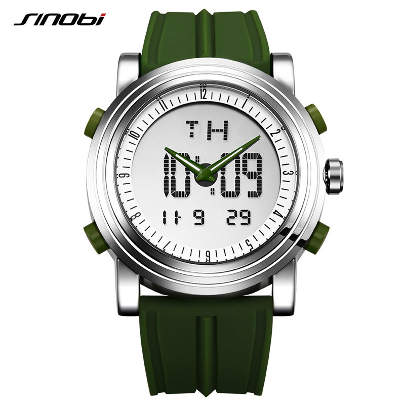 Sinobi Men’s Watch Men’s Double Luminous Cool Creative Sports Silicone Watch Electronic Watch Cross-border S9368 zybercart.com