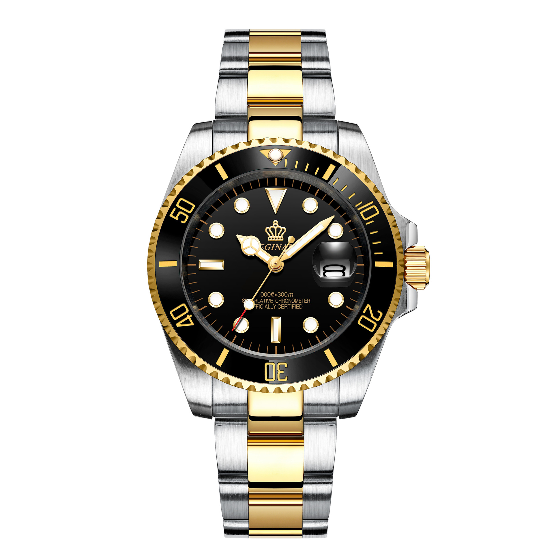 Men’s watch blue water ghost calendar watch high-end simple cross-border waterproof stainless steel rotating bezel student sports watch zybercart.com