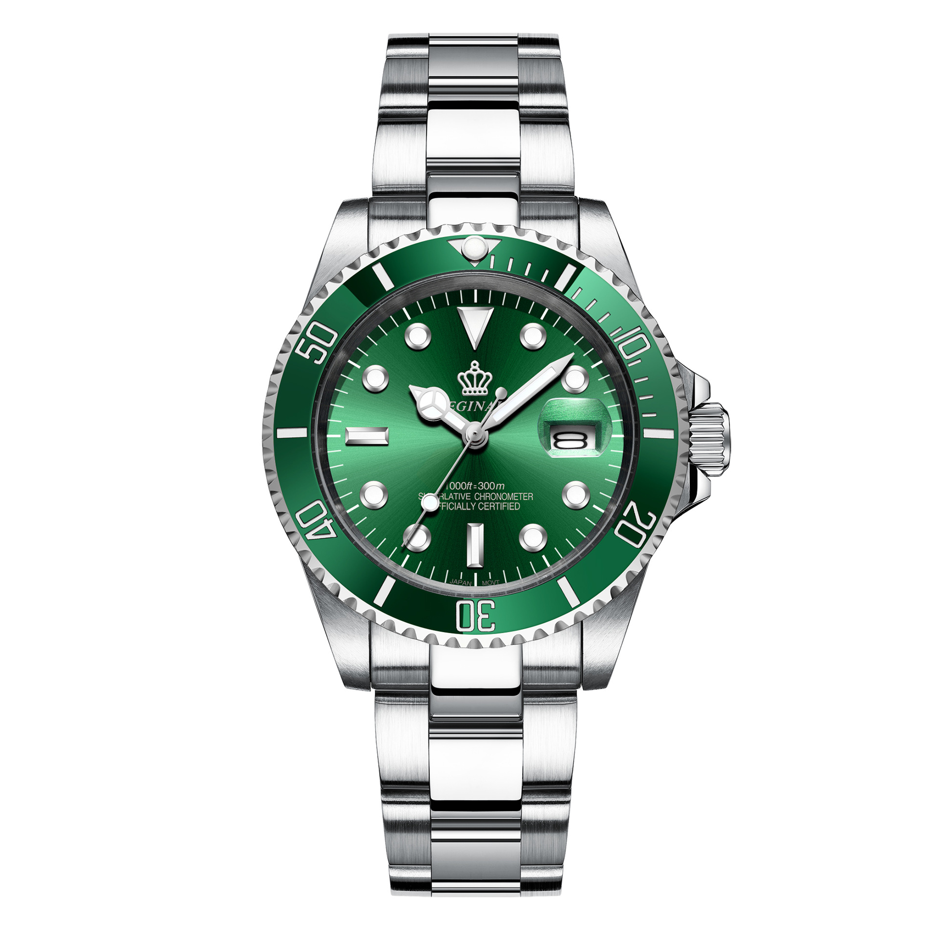 Men’s watch blue water ghost calendar watch high-end simple cross-border waterproof stainless steel rotating bezel student sports watch zybercart.com