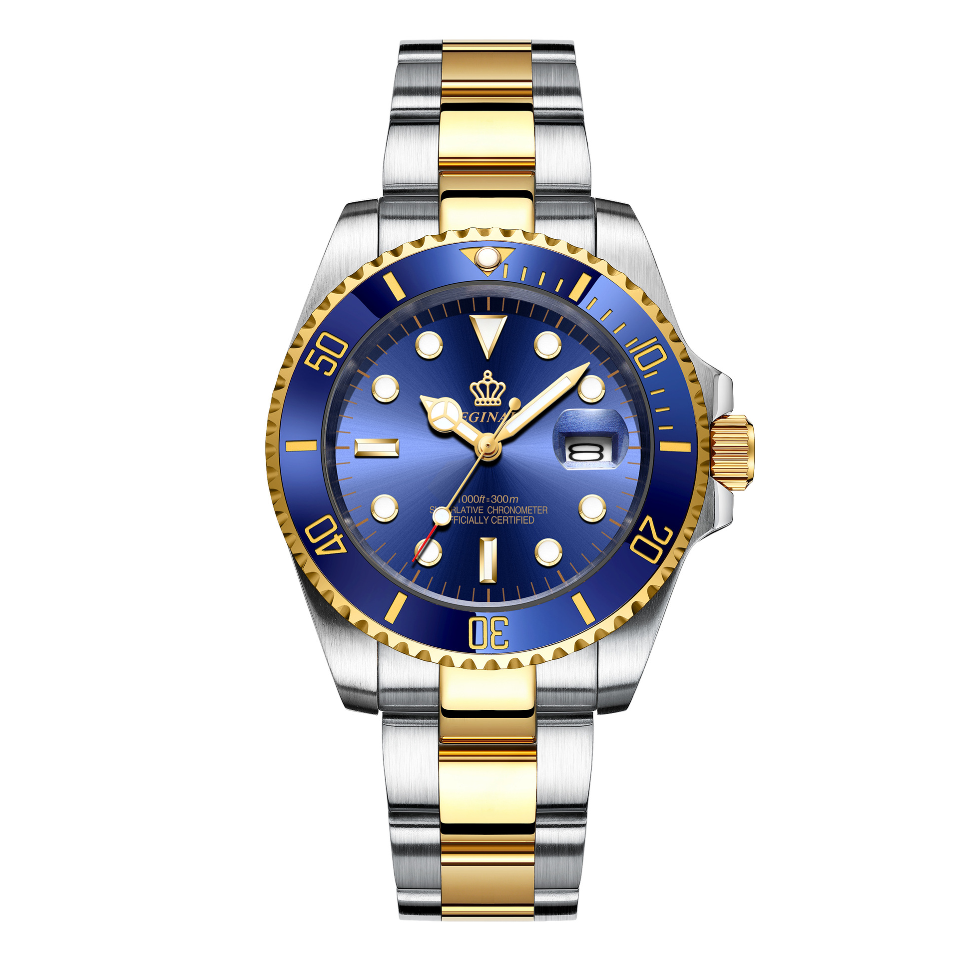 Men’s watch blue water ghost calendar watch high-end simple cross-border waterproof stainless steel rotating bezel student sports watch zybercart.com