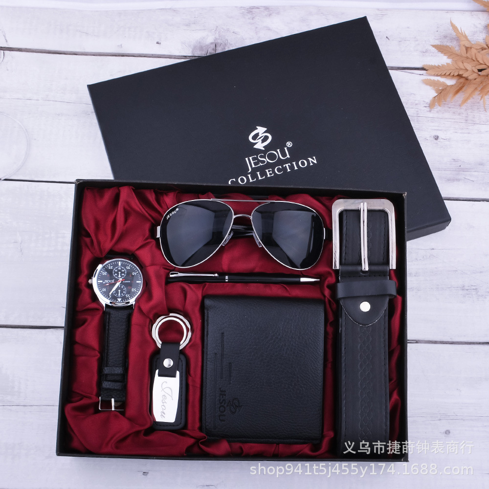 Men’s Watch Signature Pen Wallet Keychain Set Father’s Day Gift for Boyfriend Birthday Gift zybercart.com