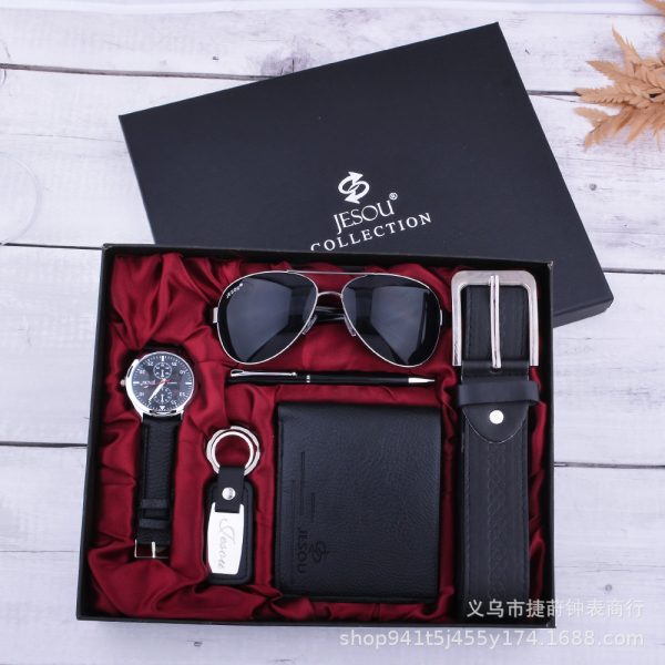 Men's Watch Signature Pen Wallet Keychain Set Father's Day Gift for Boyfriend Birthday Gift