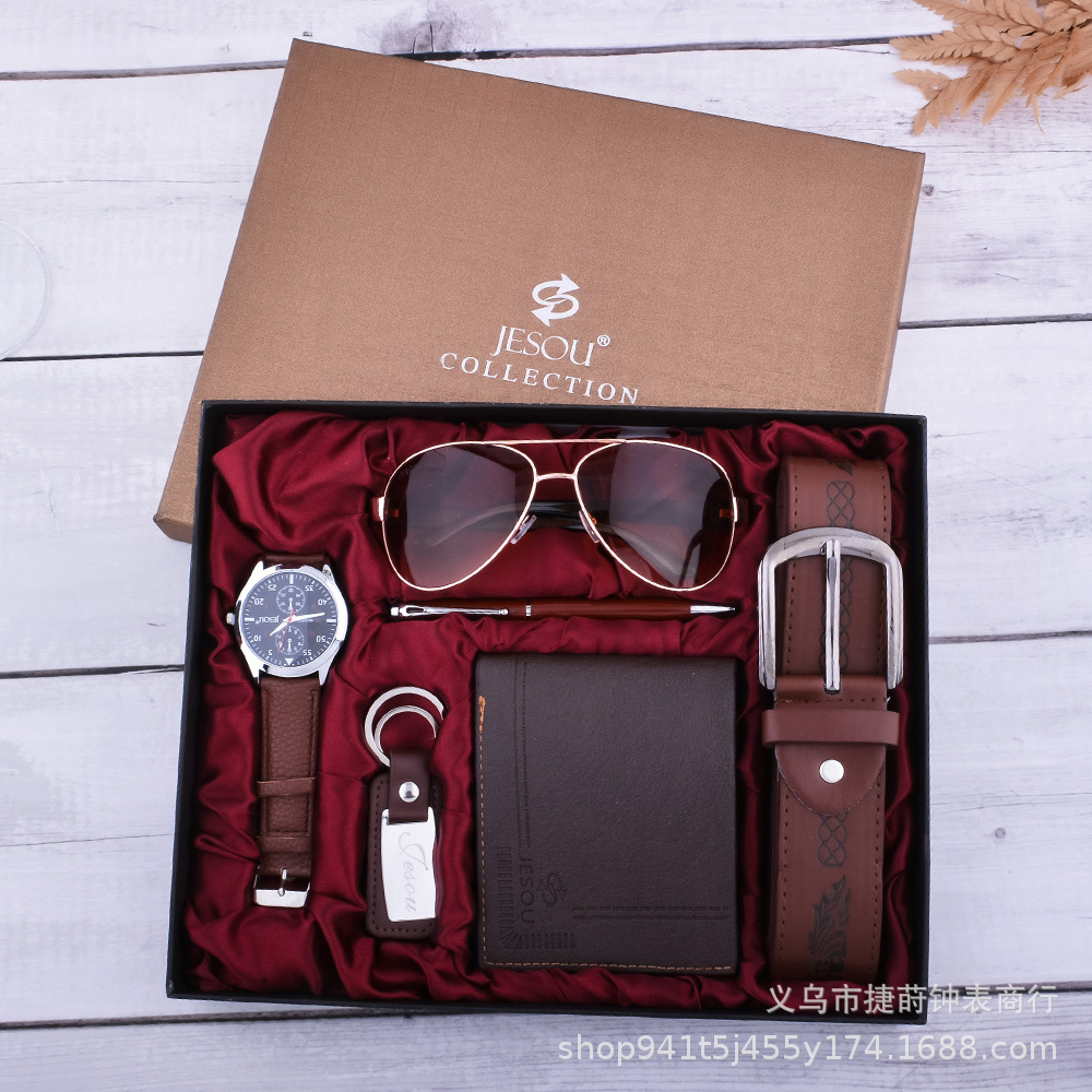 Men’s Watch Signature Pen Wallet Keychain Set Father’s Day Gift for Boyfriend Birthday Gift zybercart.com