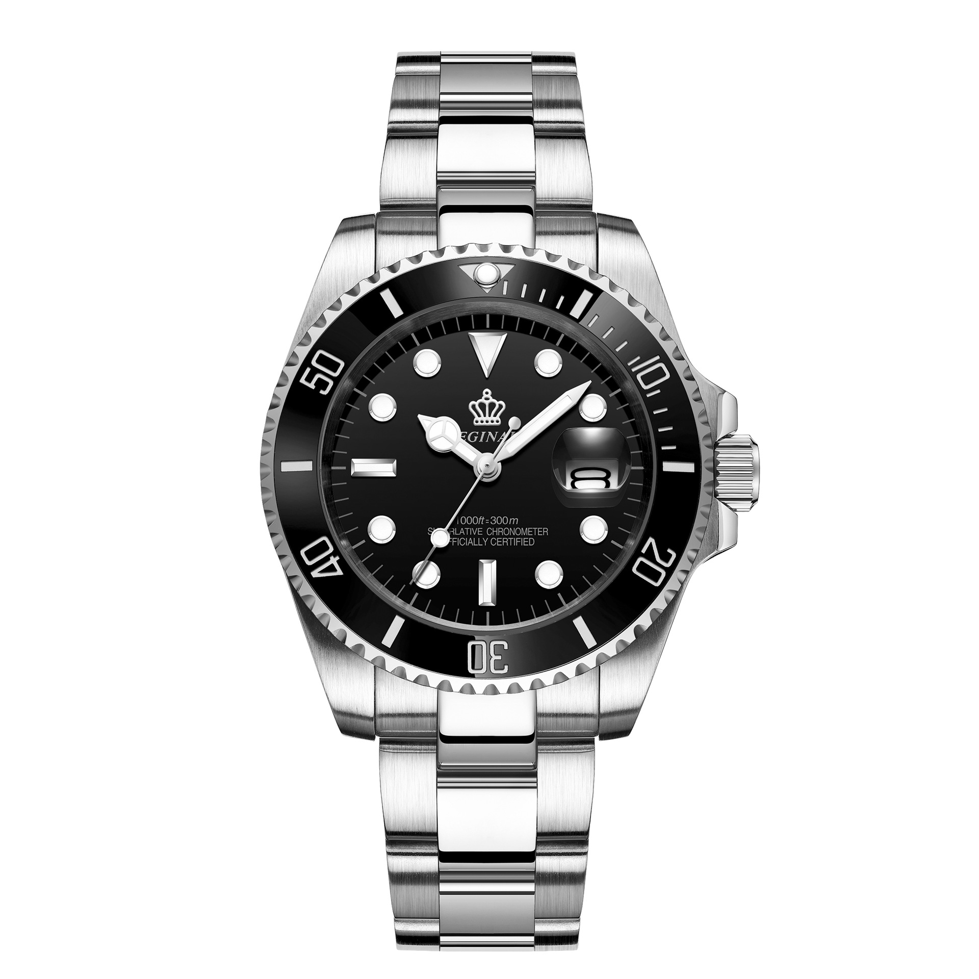 Men’s watch blue water ghost calendar watch high-end simple cross-border waterproof stainless steel rotating bezel student sports watch zybercart.com