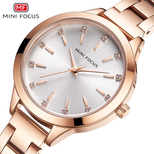 MINI FOCUS brand women's watch light luxury diamond women's watch simple steel belt waterproof women's watch MF0367L