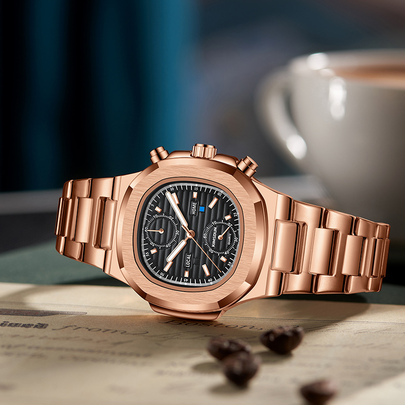 New Kingston brand Nautilus watch cross-border men’s watch waterproof multi-function quartz watch business men’s watch zybercart.com