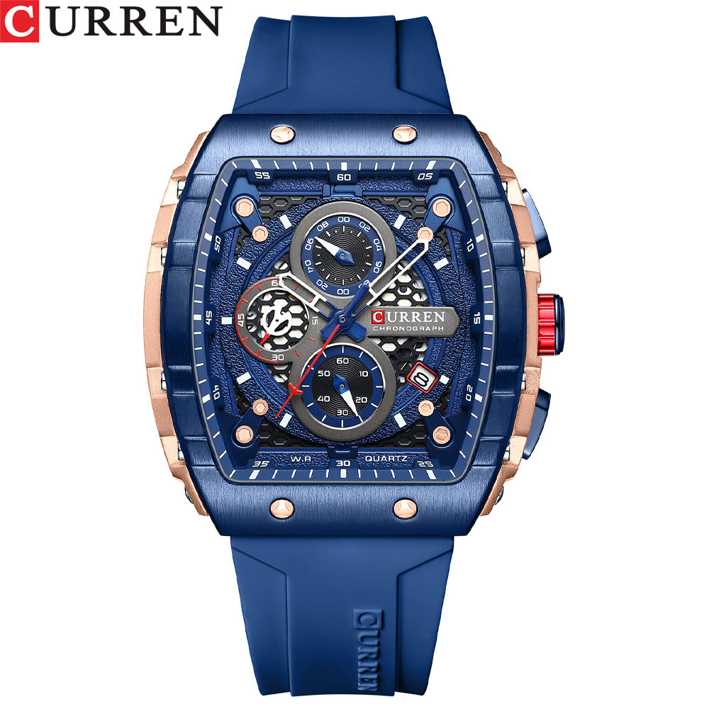 CURREN 8442 men’s waterproof six-pin quartz calendar tape men’s multi-function watch men’s watch zybercart.com