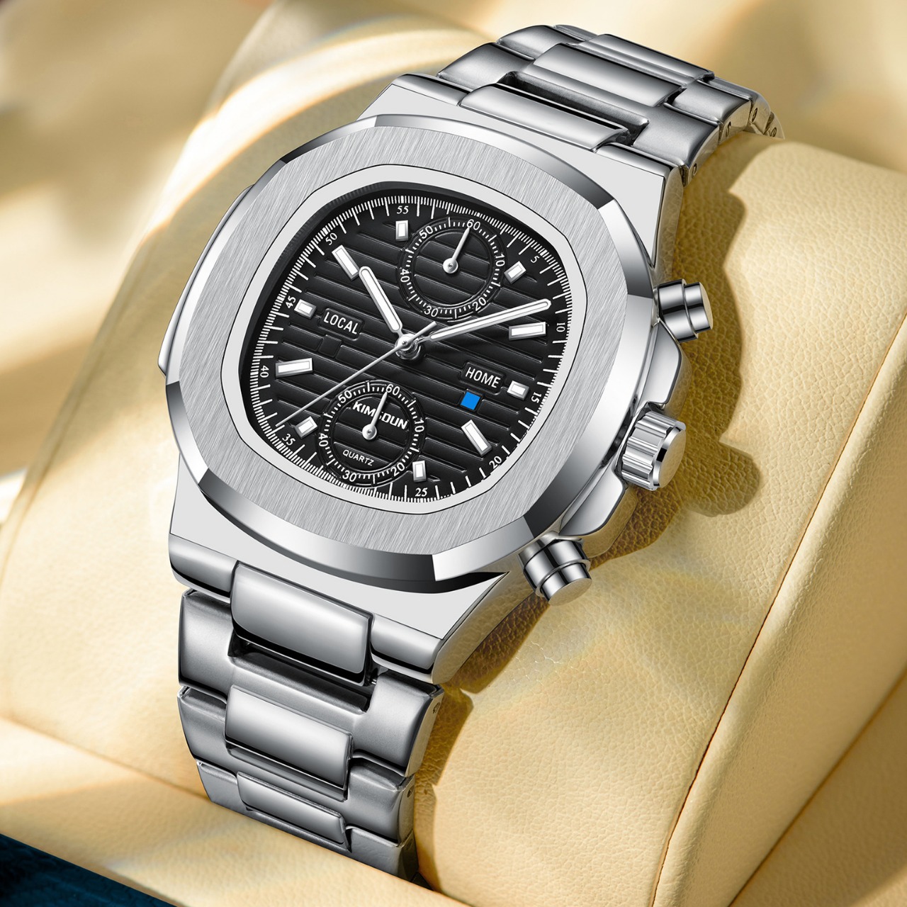 New Kingston brand Nautilus watch cross-border men’s watch waterproof multi-function quartz watch business men’s watch zybercart.com