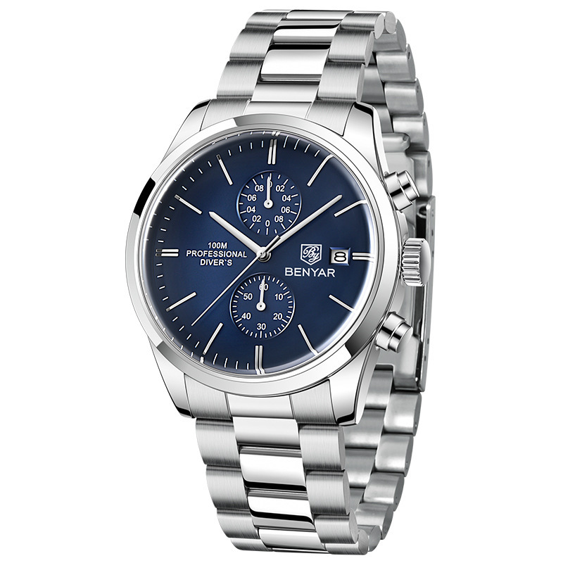 Benya benyar cross-border men’s watch multi-function quartz watch fashion business waterproof watch men’s watch 5187 zybercart.com