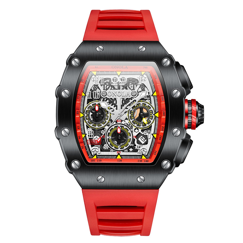High-quality explosive ONOLA vibrato live multi-function waterproof men’s watch silicone band sports quartz men’s watch zybercart.com