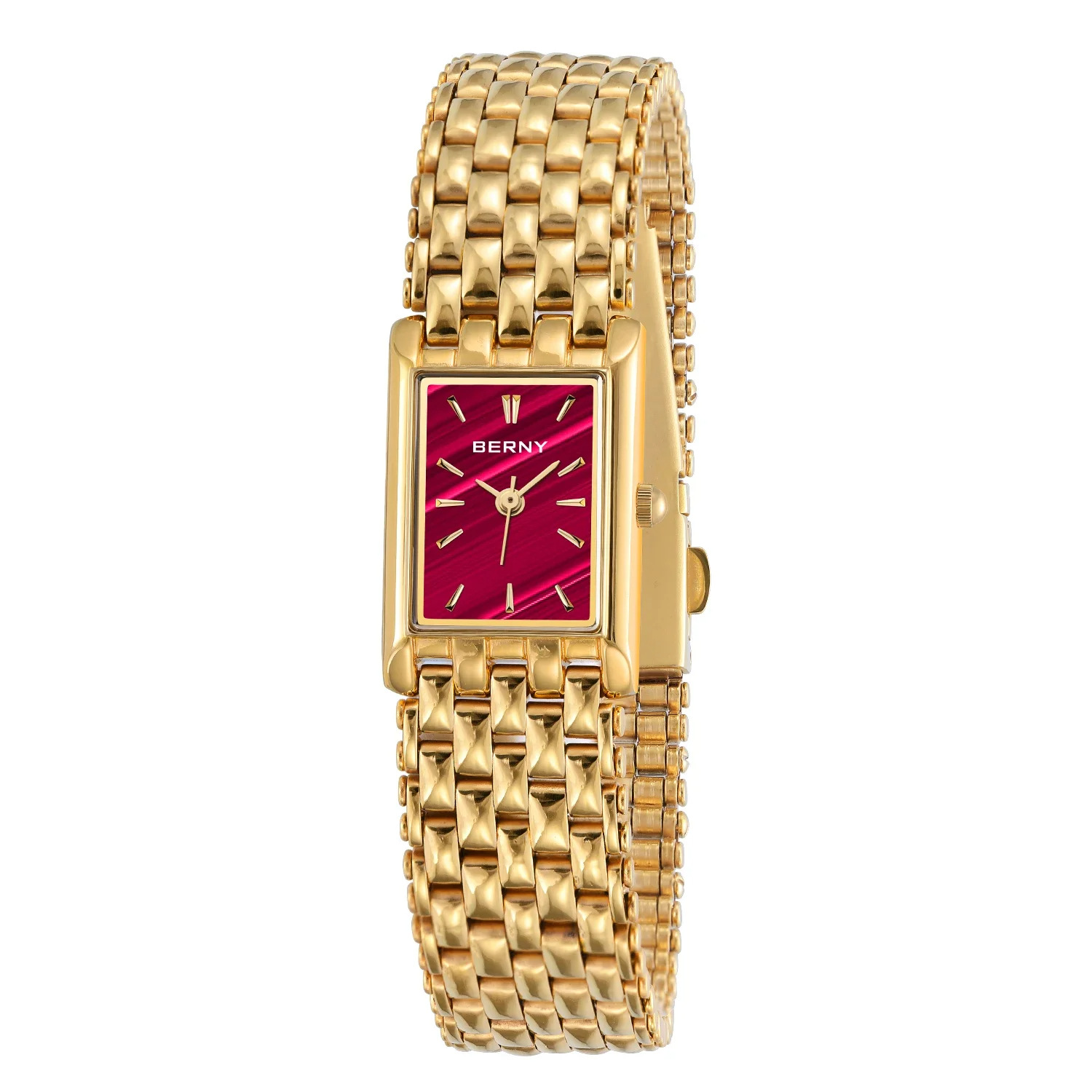 Bernie brand hot selling ultra-thin gold quartz watch rectangular men’s watch stainless steel band waterproof women’s watch zybercart.com Bernie brand hot selling ultra-thin gold quartz watch rectangular men’s watch stainless steel band waterproof women’s watch zybercart.com Extras