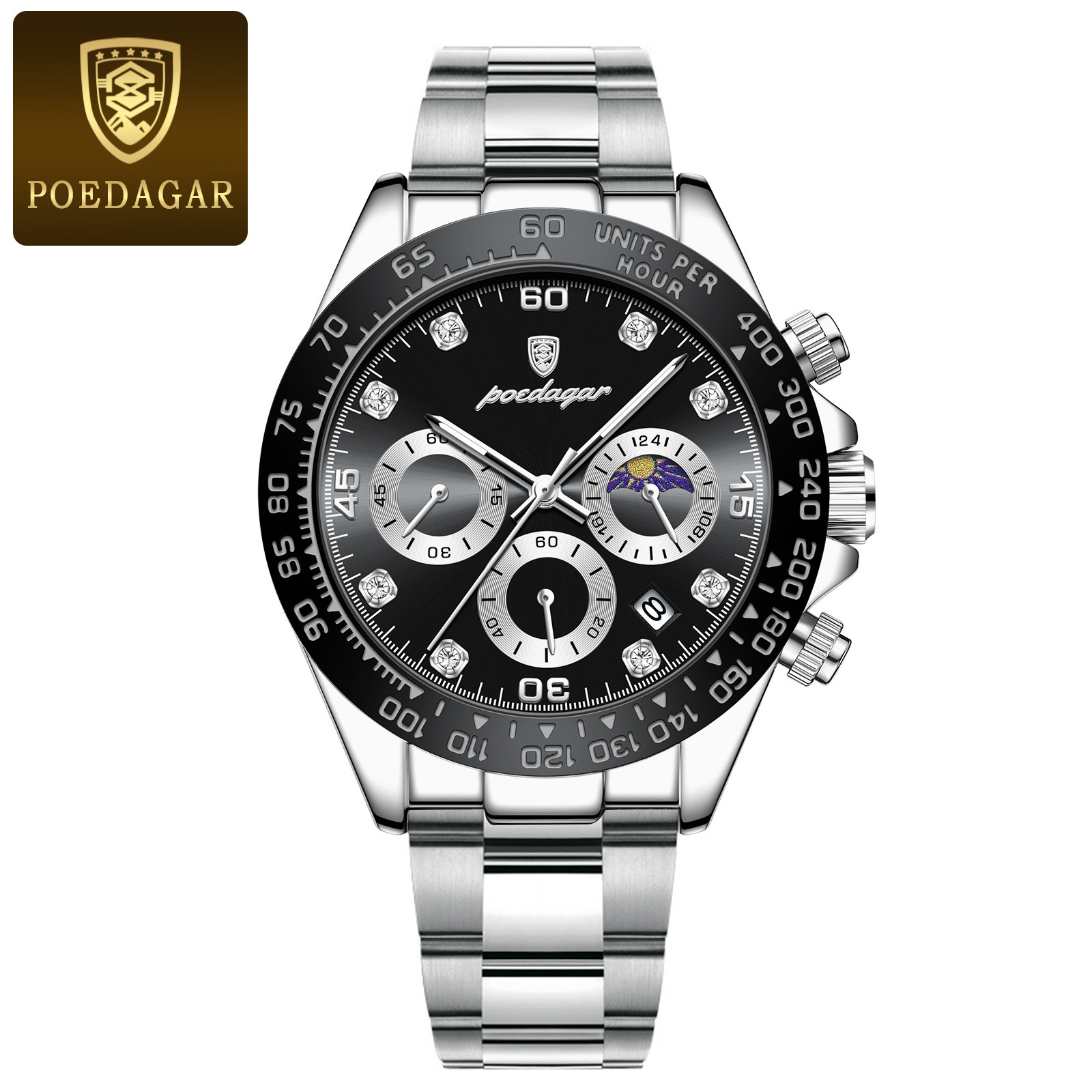 Swiss brand multifunctional solid steel strap men’s watch waterproof men’s watch live broadcast foreign trade hot sale zybercart.com