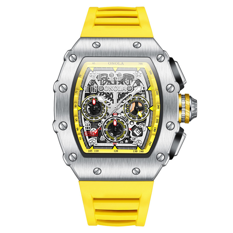 High-quality explosive ONOLA vibrato live multi-function waterproof men’s watch silicone band sports quartz men’s watch zybercart.com
