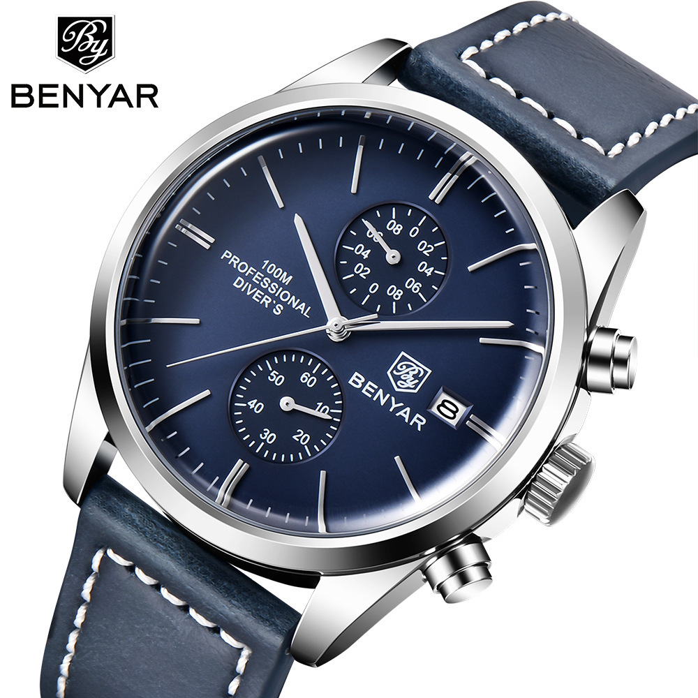 Benya benyar cross-border men’s watch multi-function quartz watch fashion business waterproof watch men’s watch 5187 zybercart.com