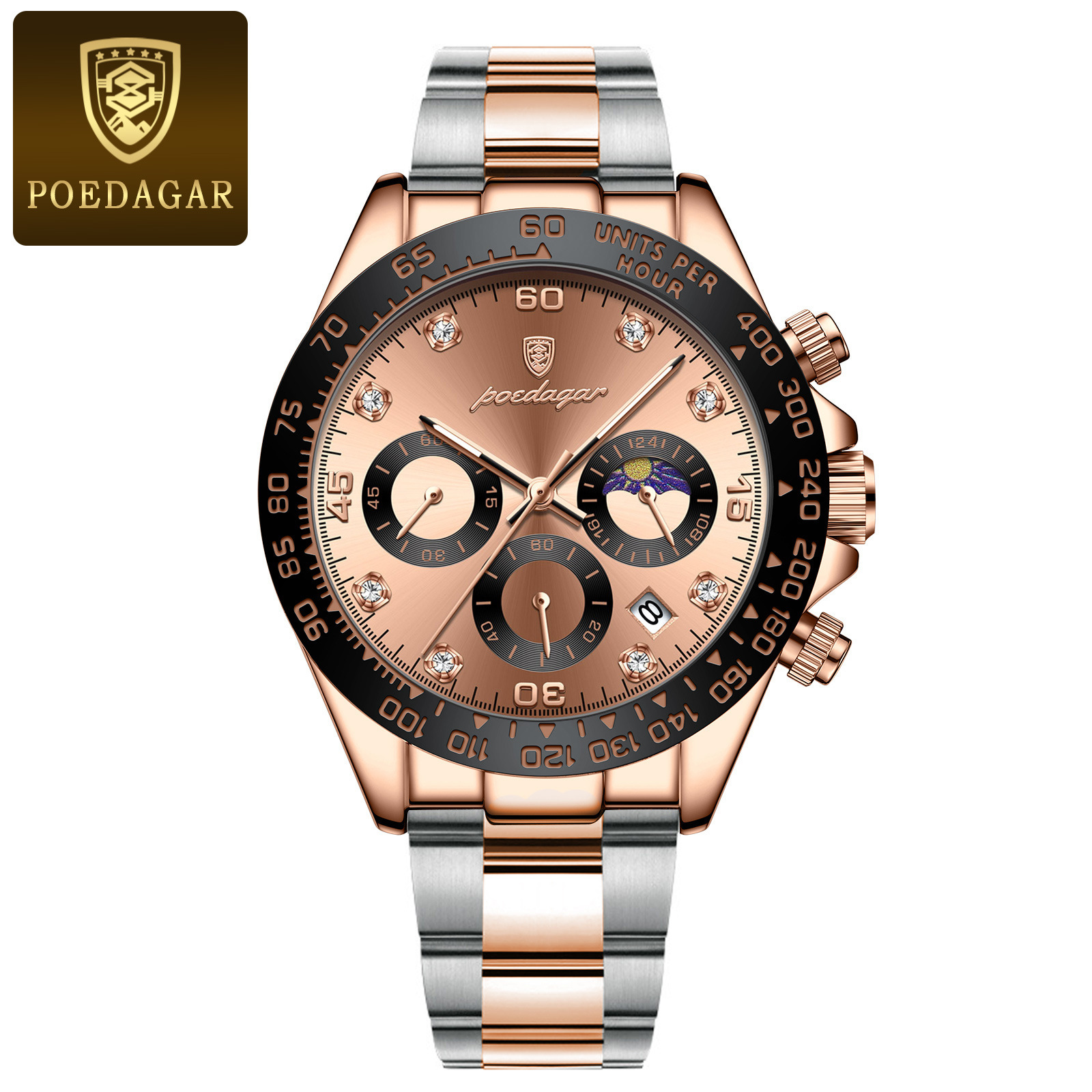 Swiss brand multifunctional solid steel strap men’s watch waterproof men’s watch live broadcast foreign trade hot sale zybercart.com