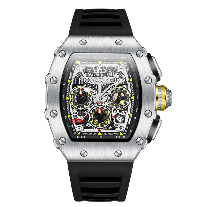High-quality explosive ONOLA vibrato live multi-function waterproof men’s watch silicone band sports quartz men’s watch zybercart.com