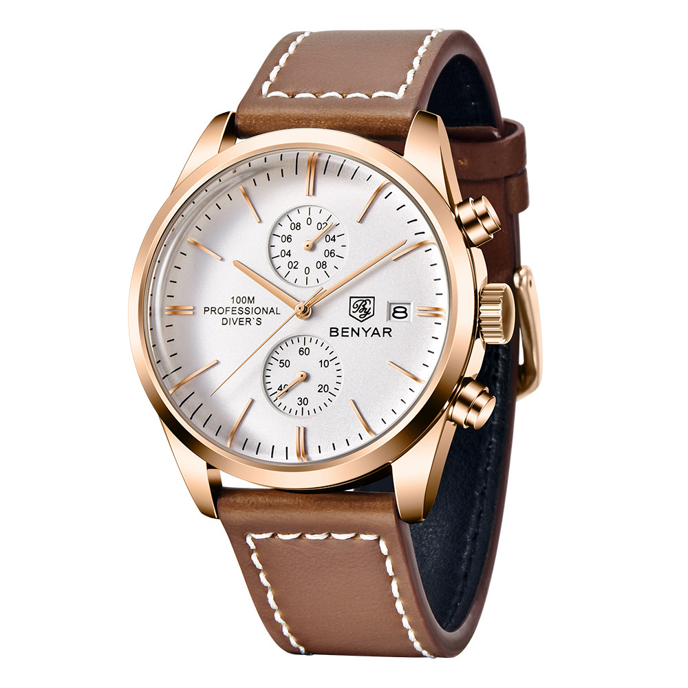 Benya benyar cross-border men’s watch multi-function quartz watch fashion business waterproof watch men’s watch 5187 zybercart.com