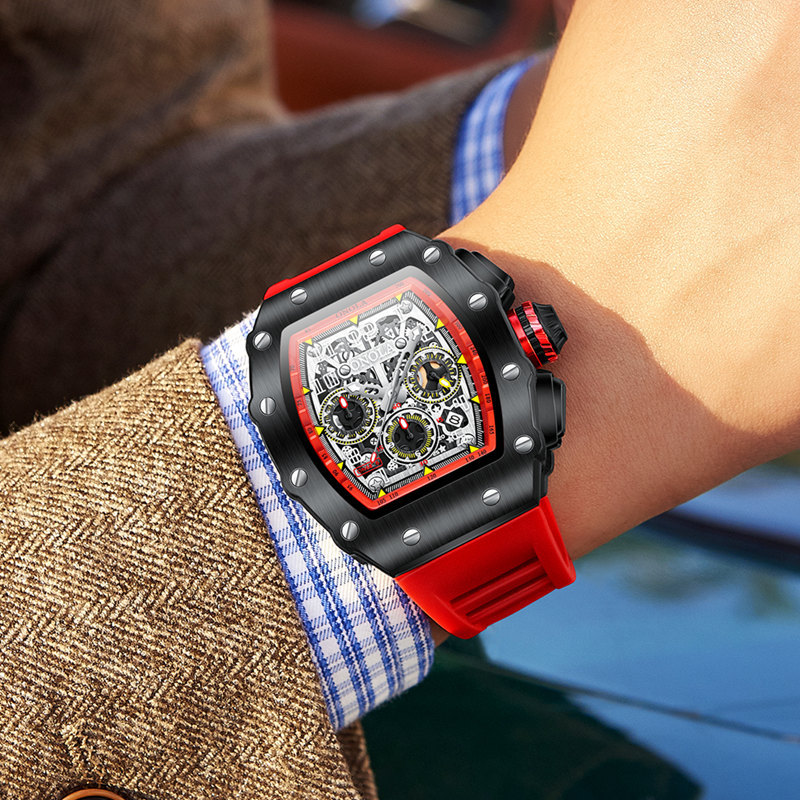 High-quality explosive ONOLA vibrato live multi-function waterproof men’s watch silicone band sports quartz men’s watch zybercart.com