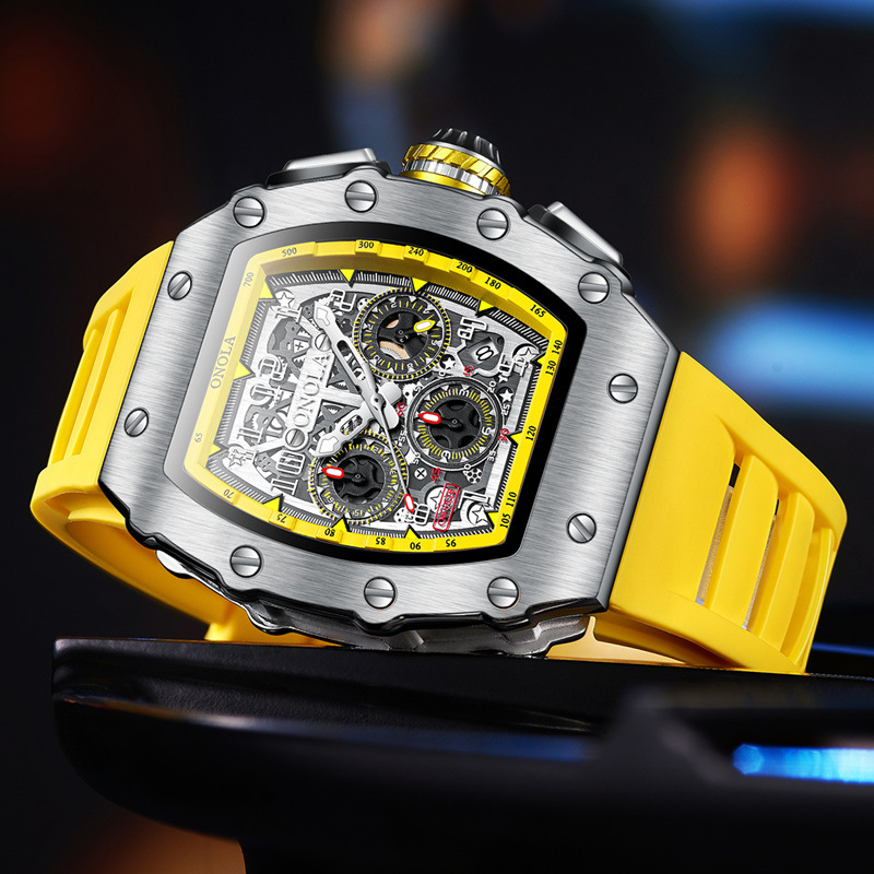 High-quality explosive ONOLA vibrato live multi-function waterproof men’s watch silicone band sports quartz men’s watch zybercart.com