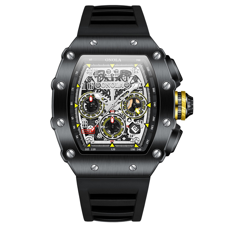 High-quality explosive ONOLA vibrato live multi-function waterproof men’s watch silicone band sports quartz men’s watch zybercart.com