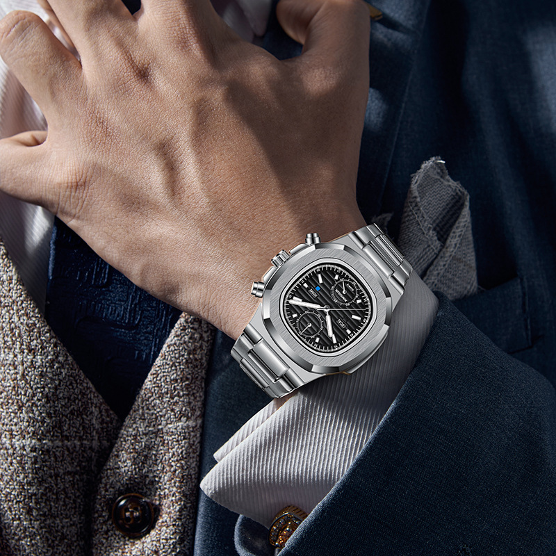 New Kingston brand Nautilus watch cross-border men’s watch waterproof multi-function quartz watch business men’s watch zybercart.com