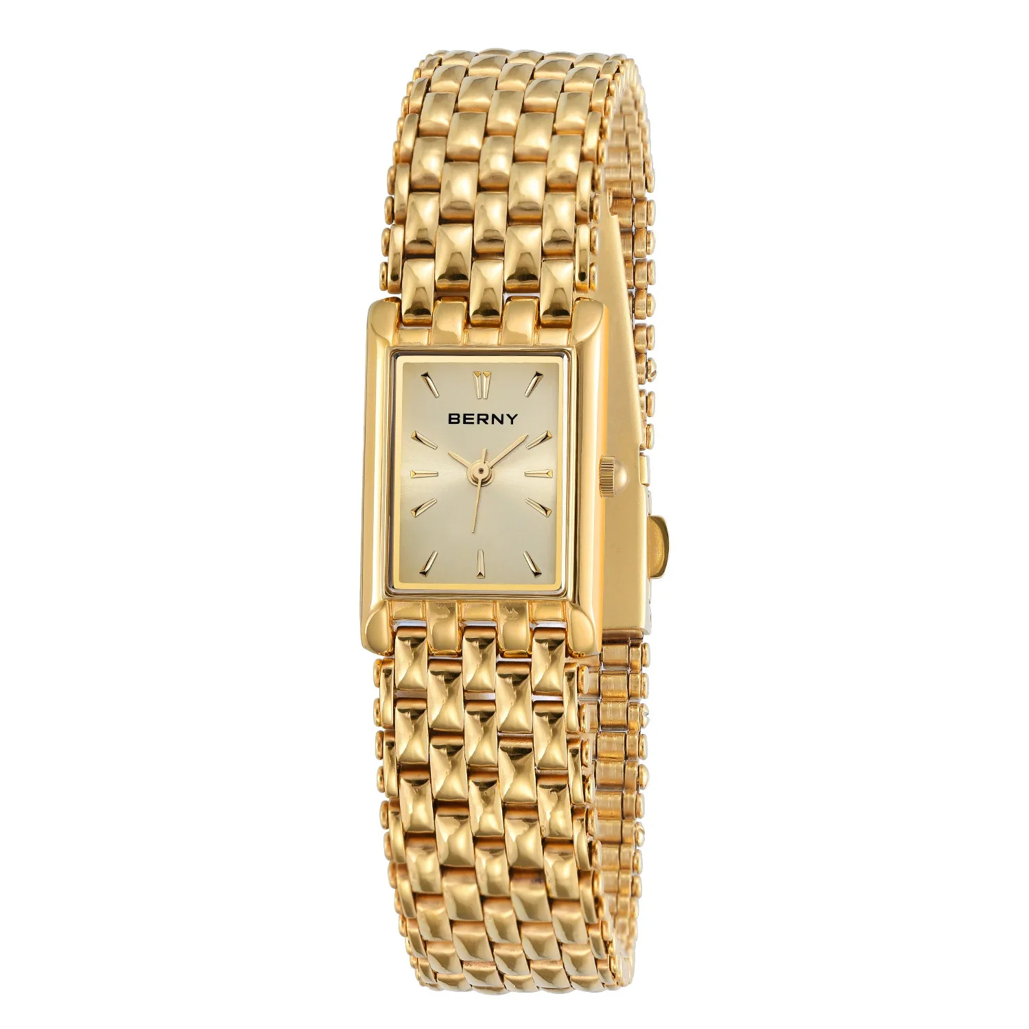 Bernie brand hot selling ultra-thin gold quartz watch rectangular men’s watch stainless steel band waterproof women’s watch zybercart.com Bernie brand hot selling ultra-thin gold quartz watch rectangular men’s watch stainless steel band waterproof women’s watch zybercart.com Extras