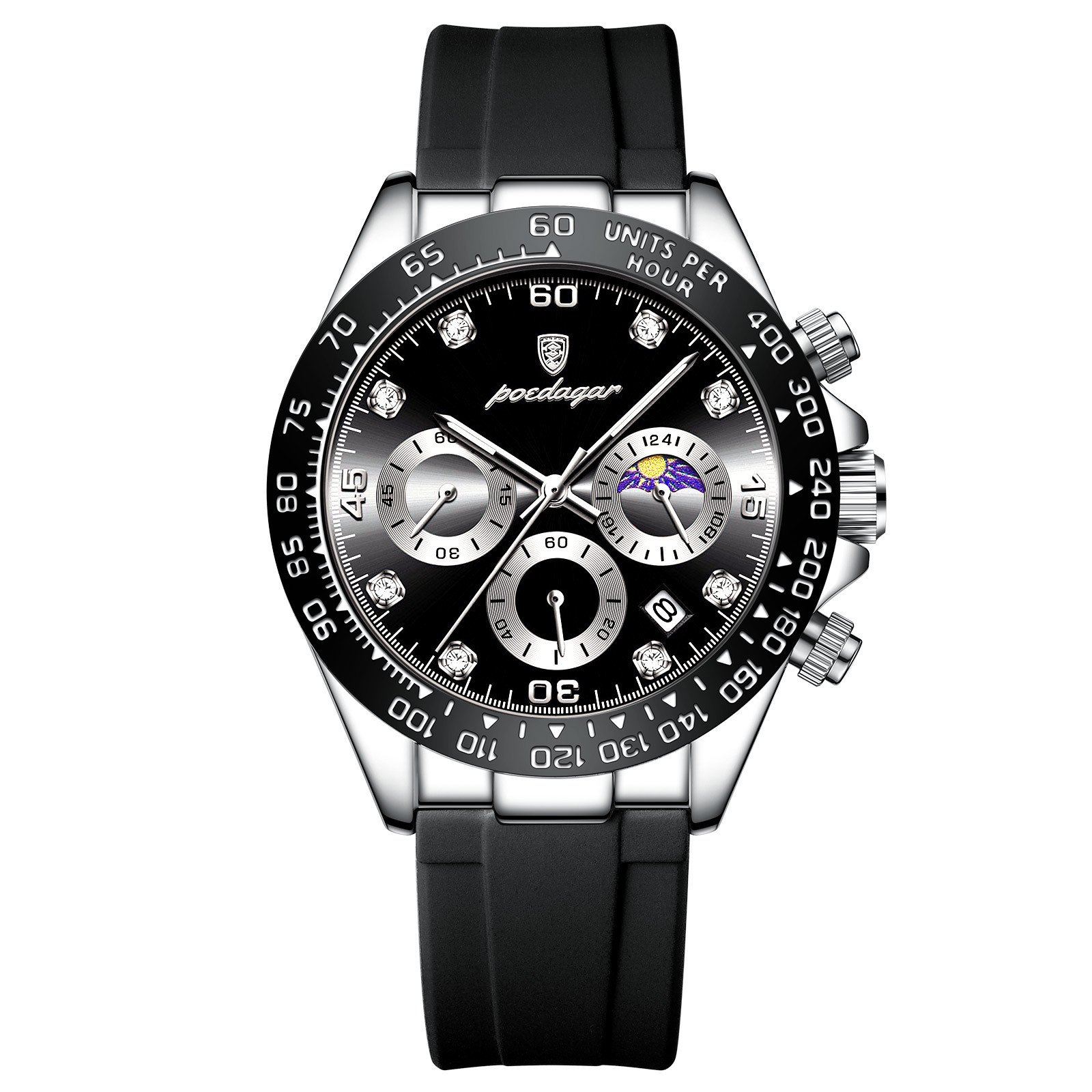 Swiss brand multifunctional solid steel strap men’s watch waterproof men’s watch live broadcast foreign trade hot sale zybercart.com