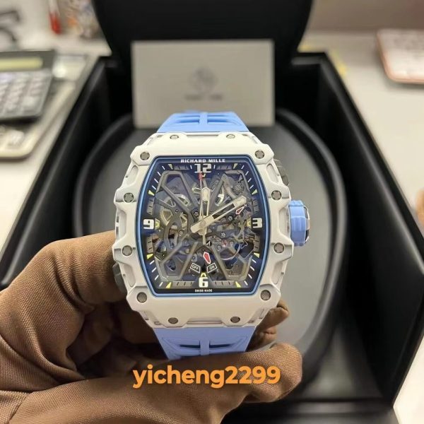 New Richard series hollow watch fashion sports silicone quartz watch barrel shape men's and women's watch wholesale