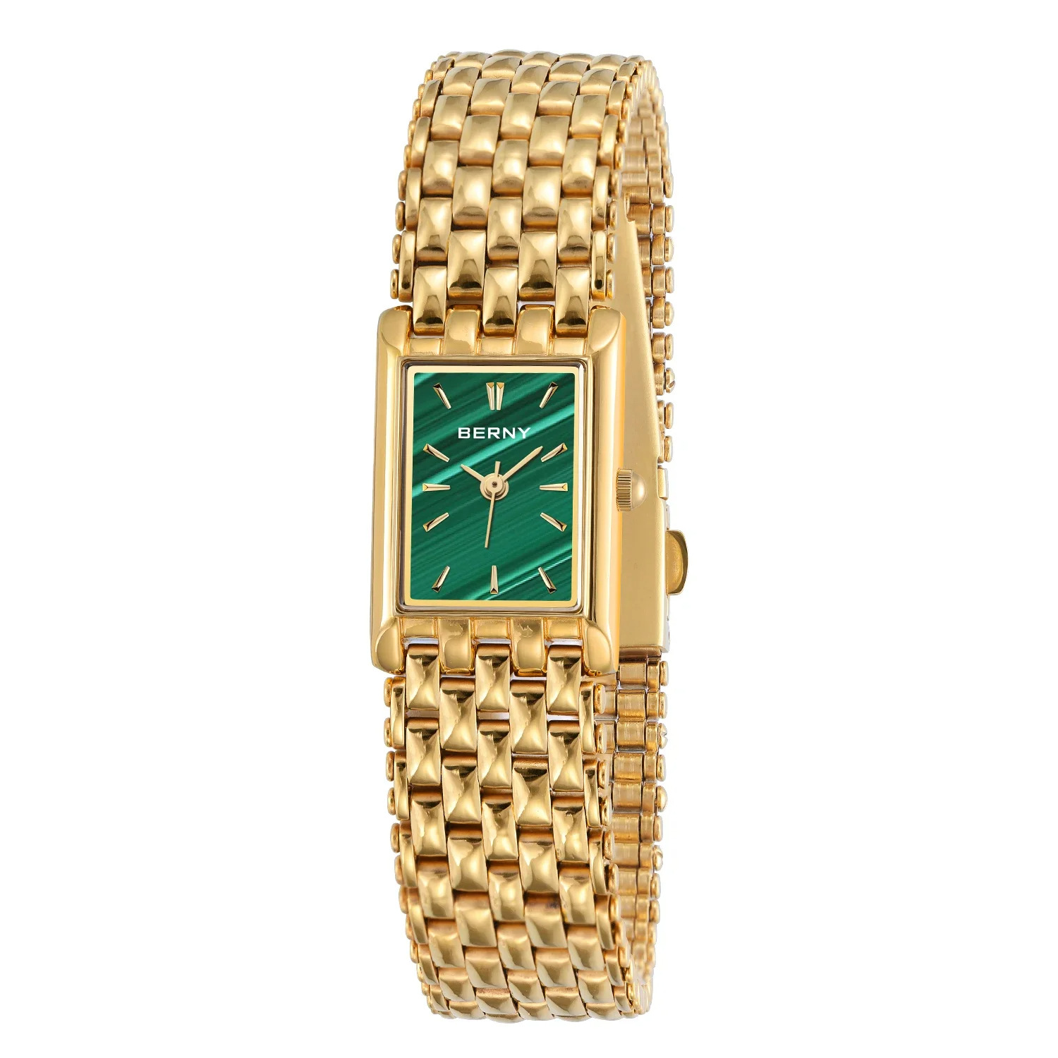 Bernie brand hot selling ultra-thin gold quartz watch rectangular men’s watch stainless steel band waterproof women’s watch zybercart.com Bernie brand hot selling ultra-thin gold quartz watch rectangular men’s watch stainless steel band waterproof women’s watch zybercart.com Extras