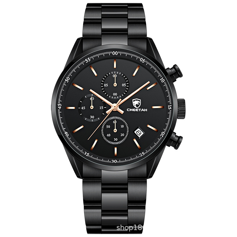 CHEETAH watch business casual men’s watch multi-function waterproof quartz watch steel strap men’s watch calendar zybercart.com Extras