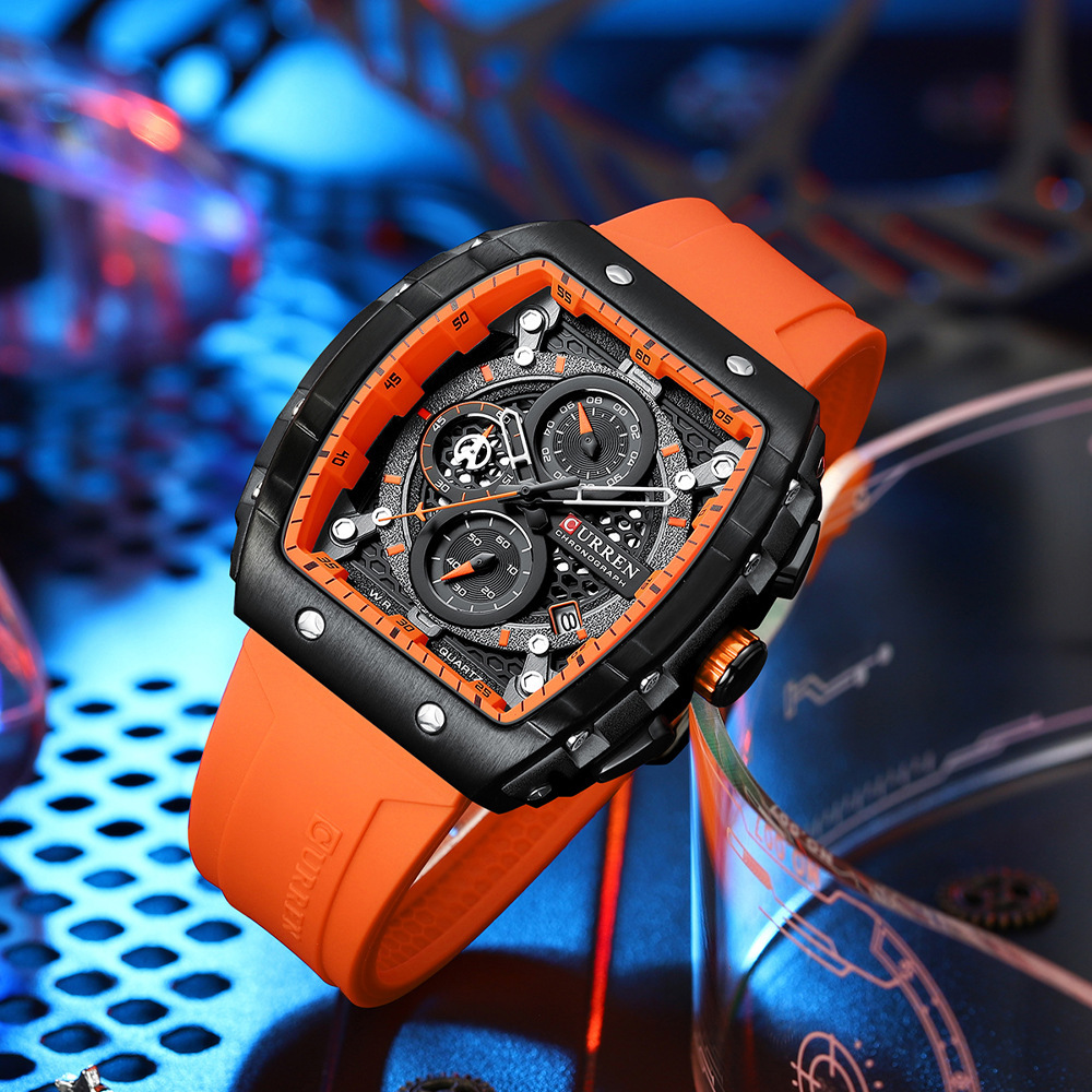 CURREN 8442 men’s waterproof six-pin quartz calendar tape men’s multi-function watch men’s watch zybercart.com