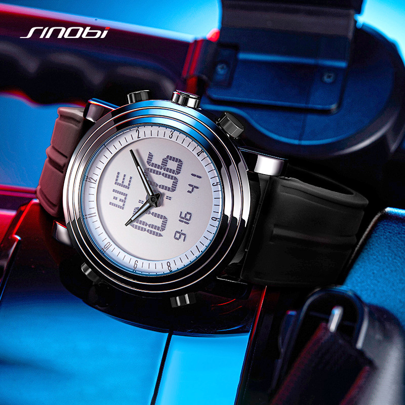 Sinobi Men’s Watch Men’s Double Luminous Cool Creative Sports Silicone Watch Electronic Watch Cross-border S9368 zybercart.com