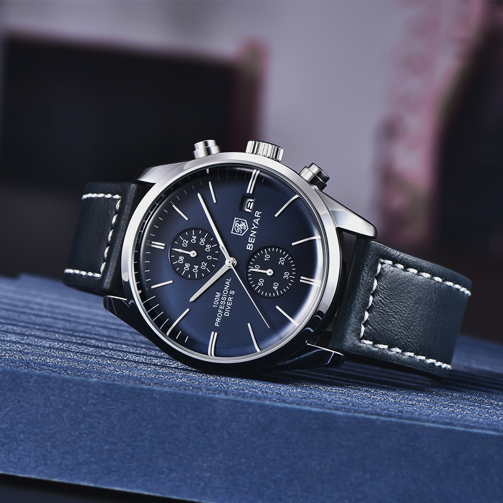 Benya benyar cross-border men’s watch multi-function quartz watch fashion business waterproof watch men’s watch 5187 zybercart.com