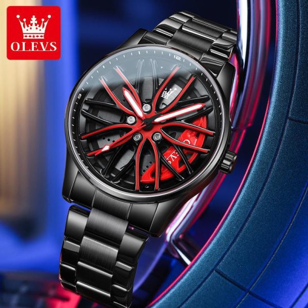 2025 Olys new brand watch wheel rotating quartz watch trendy fashion waterproof men's watch men's watch