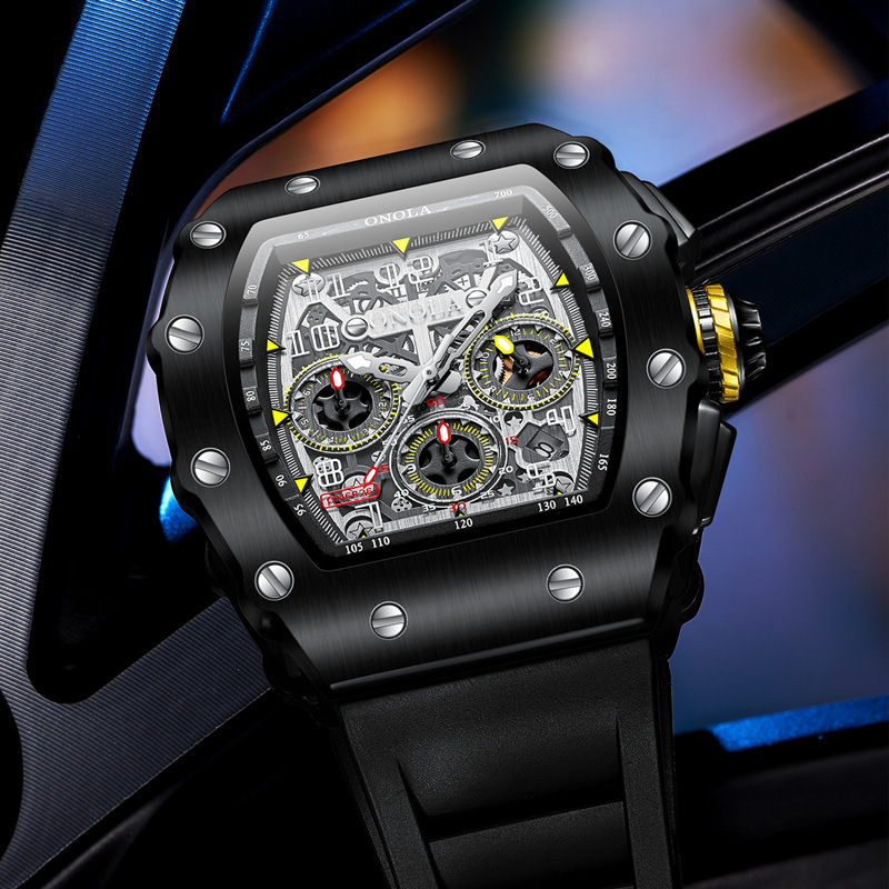 High-quality explosive ONOLA vibrato live multi-function waterproof men’s watch silicone band sports quartz men’s watch zybercart.com