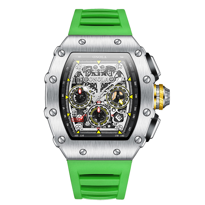 High-quality explosive ONOLA vibrato live multi-function waterproof men’s watch silicone band sports quartz men’s watch zybercart.com