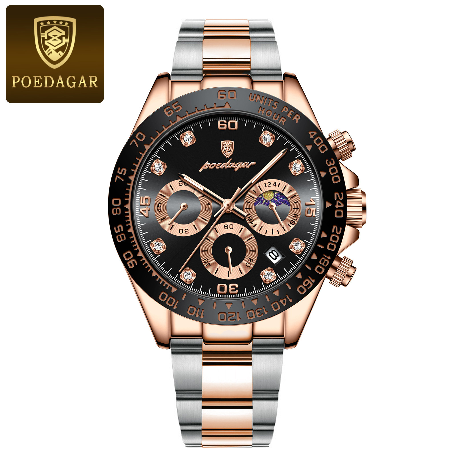 Swiss brand multifunctional solid steel strap men’s watch waterproof men’s watch live broadcast foreign trade hot sale zybercart.com