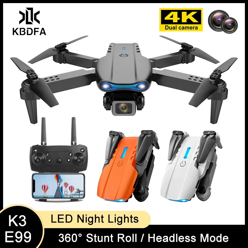 KBDFA K3 E99 Pro Drone Professional Quadcopter Obstacle Avoidance Drones RC Helicopters 4K Dual Camera Dron Remote Control Toys zybercart.com