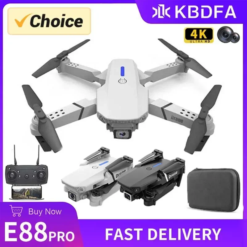 KBDFA 2023 New E88 Pro WIFI FPV Drone Wide Angle HD 4K 1080P Camera Height Hold RC Foldable Quadcopter Dron Helicopter Toys Gift zybercart.com KBDFA 2023 New E88 Pro WIFI FPV Drone Wide Angle HD 4K 1080P Camera Height Hold RC Foldable Quadcopter Dron Helicopter Toys Gift zybercart.com Extras