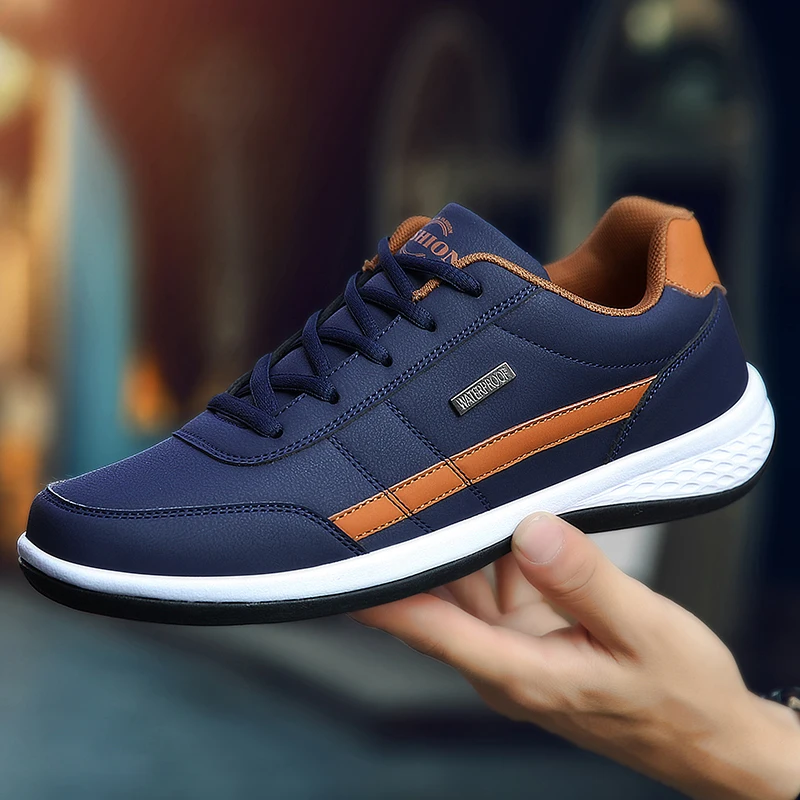 Pu Leather Men Shoes Sneakers Trend Casual Breathable Leisure Male Sneakers Non-Slip Footwear Vulcanized Shoes Tenis Masculino zybercart.com Bags