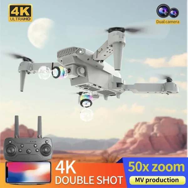 E88 Mini RC Drone with 4K HD Camera, WiFi FPV, Foldable Quadcopter, Ideal for Children as a Toy or Gift